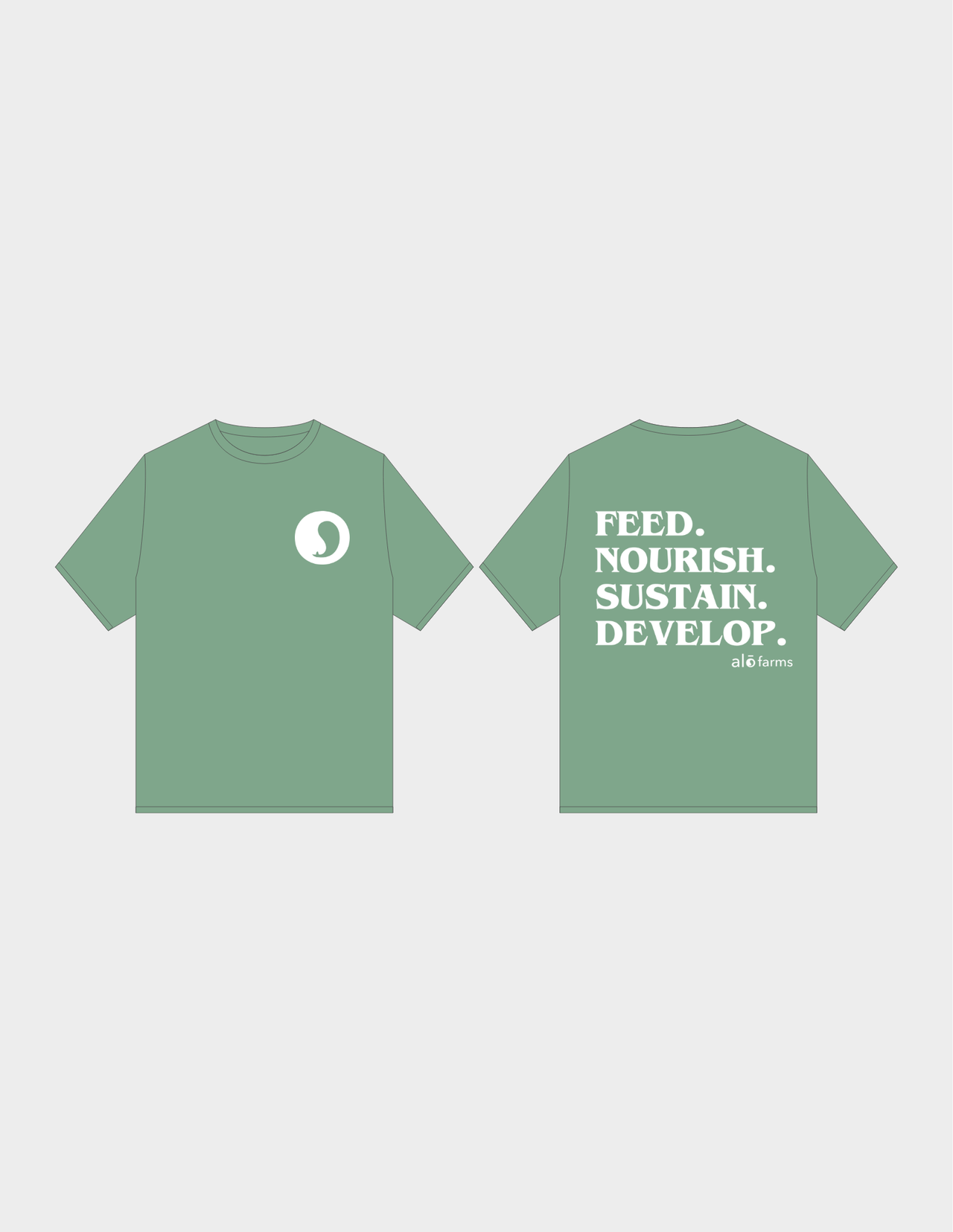 Alō Farms Sage 100% Cotton Short Sleeve Tee
